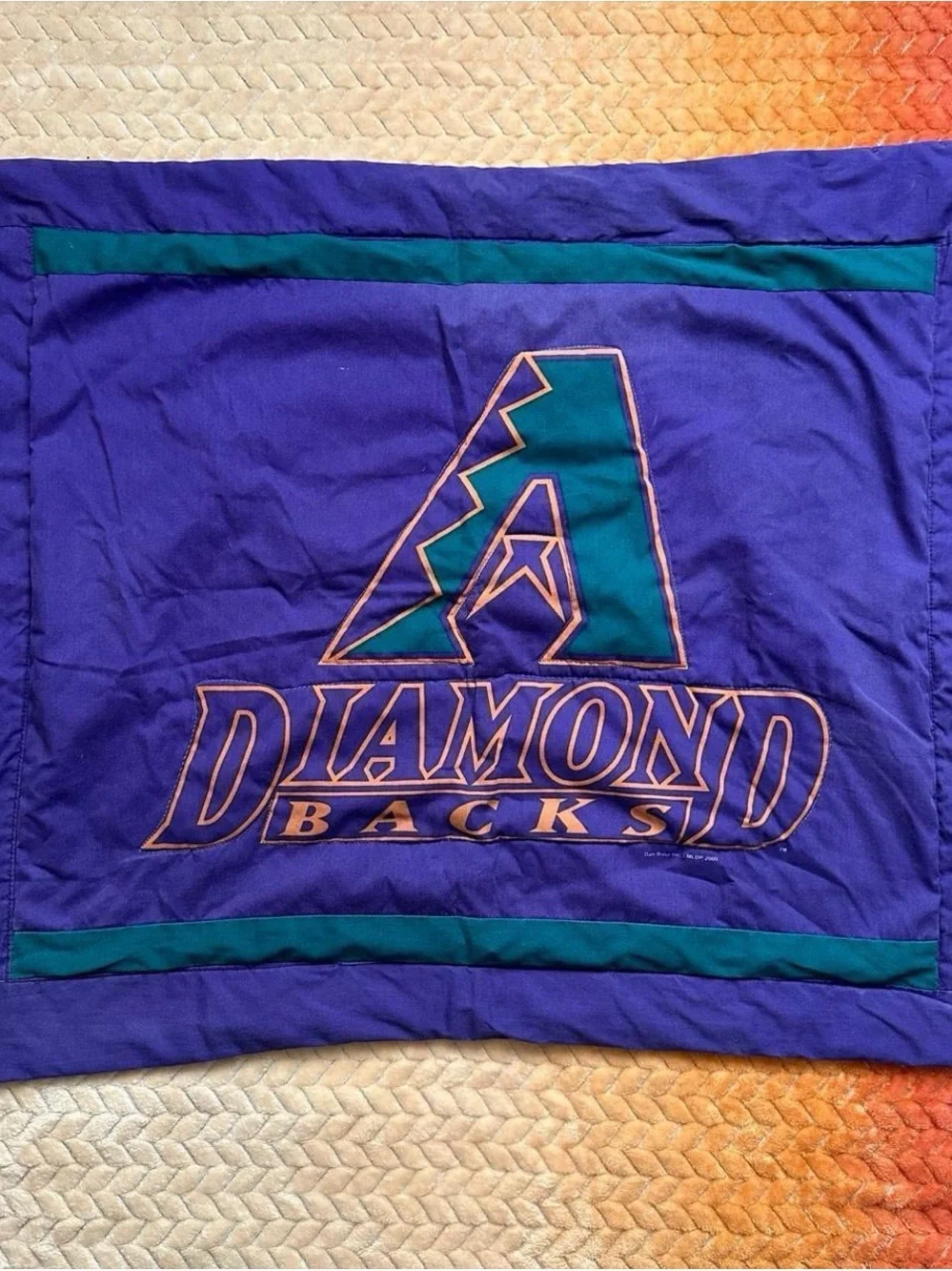 Vintage Arizona Diamondbacks Vintage Logo Pillowcase - Purple & Teal